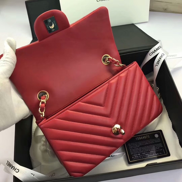 Chanel Classic Flap Bags Red Original Sheepskin Leather 1116 Gold Chanel Classic Flap Bags Red Original Sheepskin Leather 1116 Gold