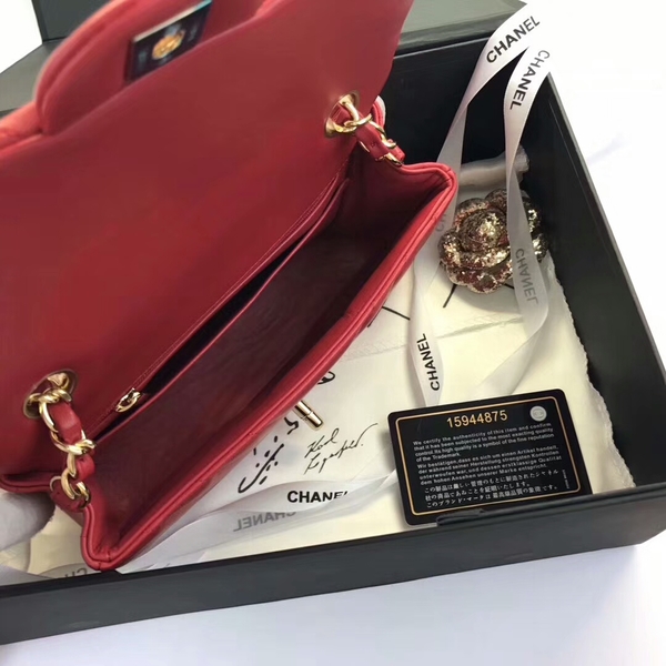 Chanel Classic Flap Bags Red Original Sheepskin Leather 1116 Gold Chanel Classic Flap Bags Red Original Sheepskin Leather 1116 Gold
