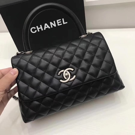 Chanel Classic Top Handle Bag Black Original Leather A92991 Silver Chanel Classic Top Handle Bag Black Original Leather A92991 Silver