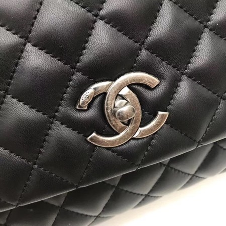 Chanel Classic Top Handle Bag Black Original Leather A92991 Silver Chanel Classic Top Handle Bag Black Original Leather A92991 Silver
