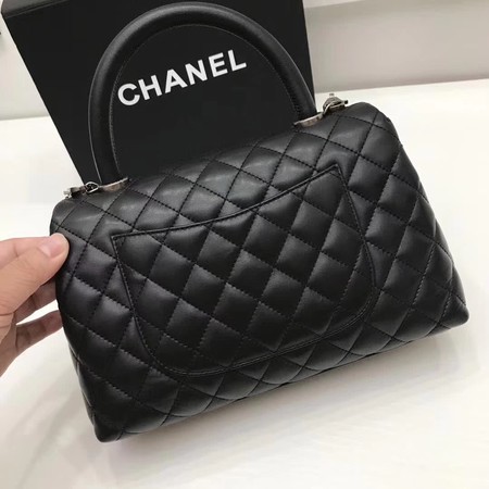 Chanel Classic Top Handle Bag Black Original Leather A92991 Silver Chanel Classic Top Handle Bag Black Original Leather A92991 Silver