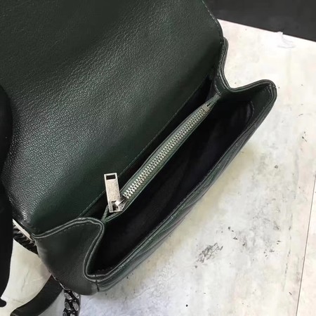 YSL Classic Monogramme Green Leather Flap Bag Y392737 Silver YSL Classic Monogramme Green Leather Flap Bag Y392737 Silver