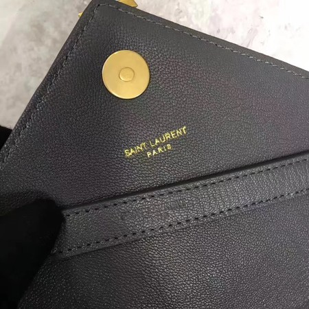 YSL Classic Monogramme Grey Leather Flap Bag Y392737 Gold YSL Classic Monogramme Grey Leather Flap Bag Y392737 Gold