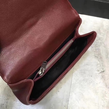 YSL Classic Monogramme Red Leather Flap Bag Y392737 Silver YSL Classic Monogramme Red Leather Flap Bag Y392737 Silver