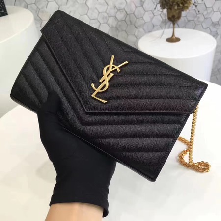 YSL WOC Classic Monogramme Flap Bag Cannage Pattern Y1003 Black YSL WOC Classic Monogramme Flap Bag Cannage Pattern Y1003 Black