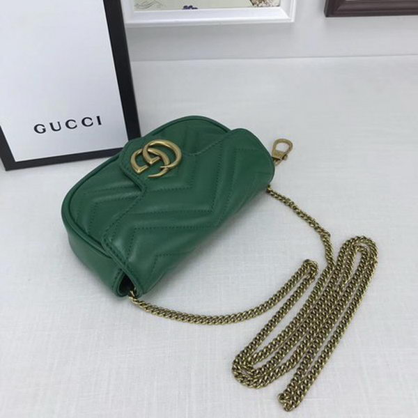 Gucci GG Marmont Matelasse Leather Super Mini Bag 476433 Green Gucci GG Marmont Matelasse Leather Super Mini Bag 476433 Green