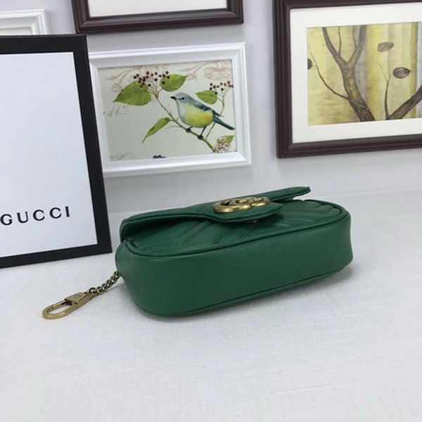 Gucci GG Marmont Matelasse Leather Super Mini Bag 476433 Green Gucci GG Marmont Matelasse Leather Super Mini Bag 476433 Green