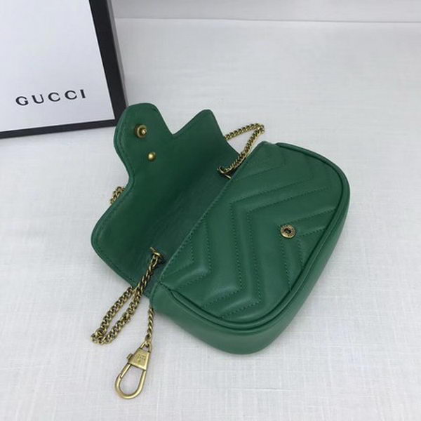 Gucci GG Marmont Matelasse Leather Super Mini Bag 476433 Green Gucci GG Marmont Matelasse Leather Super Mini Bag 476433 Green
