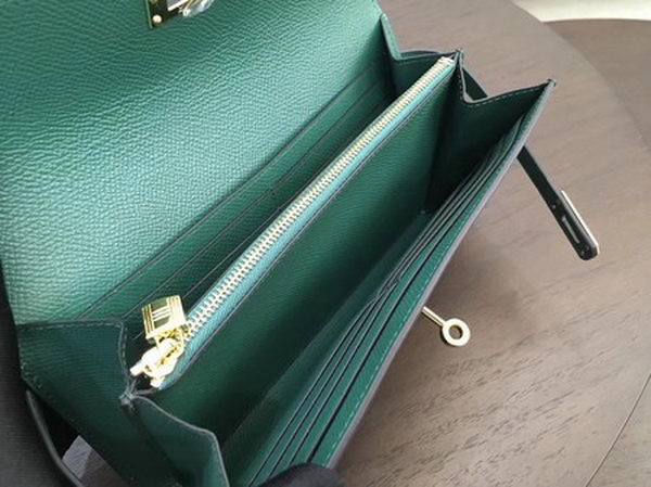 Hermes Kelly Epsom Leather Wallet H4086 Green Hermes Kelly Epsom Leather Wallet H4086 Green