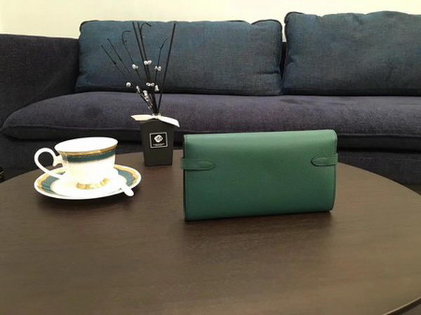 Hermes Kelly Epsom Leather Wallet H4086 Green Hermes Kelly Epsom Leather Wallet H4086 Green