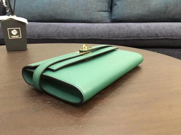 Hermes Kelly Epsom Leather Wallet H4086 Green Hermes Kelly Epsom Leather Wallet H4086 Green