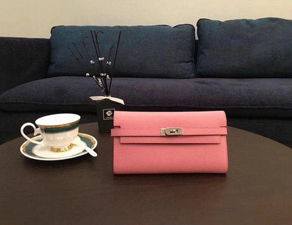 Hermes Kelly Epsom Leather Wallet H4086 Pink Hermes Kelly Epsom Leather Wallet H4086 Pink