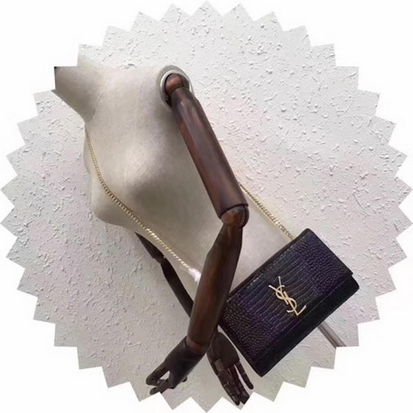 Saint Laurent mini Croco Leather Cross-body Shoulder Bag Y2811 Black Saint Laurent mini Croco Leather Cross-body Shoulder Bag Y2811 Black