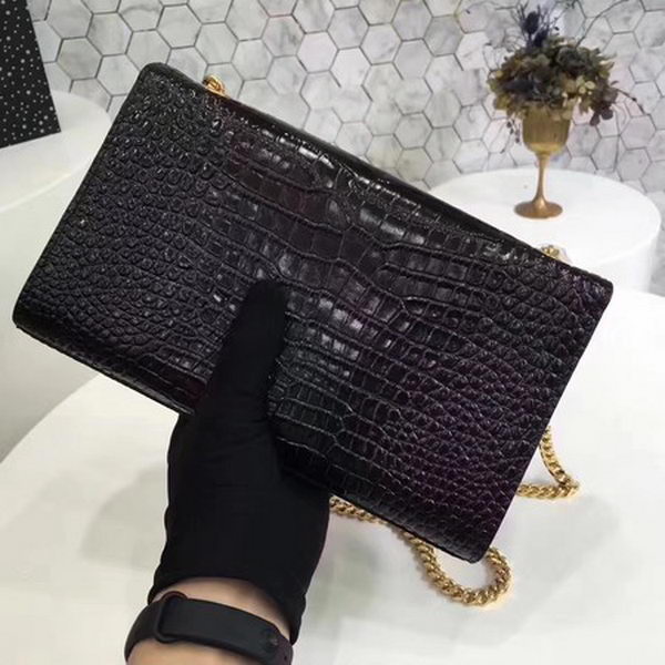 Saint Laurent mini Croco Leather Cross-body Shoulder Bag Y2811 Black Saint Laurent mini Croco Leather Cross-body Shoulder Bag Y2811 Black