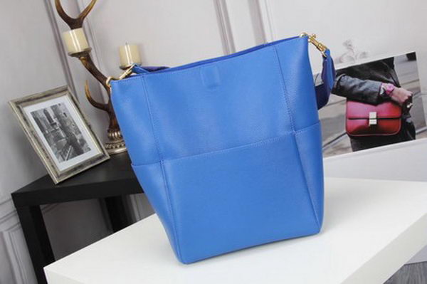 CELINE Sangle Seau Bag in Calfskin Leather C3369 Blue CELINE Sangle Seau Bag in Calfskin Leather C3369 Blue