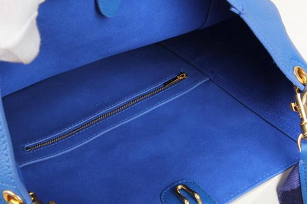 CELINE Sangle Seau Bag in Calfskin Leather C3369 Blue CELINE Sangle Seau Bag in Calfskin Leather C3369 Blue