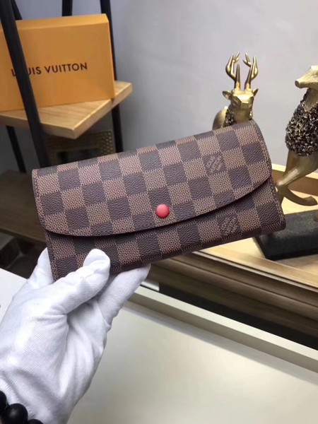 Louis Vuitton Damier Ebene Canvas EMILIE WALLET N63544 Red Louis Vuitton Damier Ebene Canvas EMILIE WALLET N63544 Red