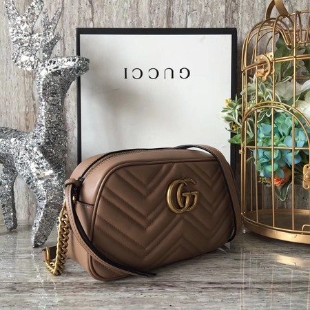 Gucci GG Marmont Matelasse mini Bag 448065 Apricot Gucci GG Marmont Matelasse mini Bag 448065 Apricot