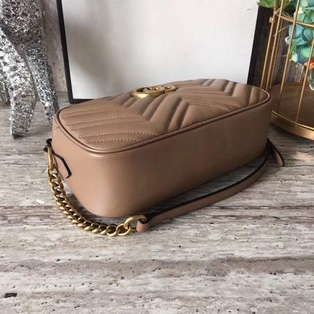 Gucci GG Marmont Matelasse mini Bag 448065 Apricot Gucci GG Marmont Matelasse mini Bag 448065 Apricot