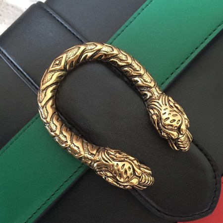 Gucci Dionysus Leather Top Handle Bag 448075 Black&Green&Red Gucci Dionysus Leather Top Handle Bag 448075 Black&Green&Red