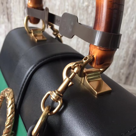 Gucci Dionysus Leather Top Handle Bag 448075 Black&Green&Red Gucci Dionysus Leather Top Handle Bag 448075 Black&Green&Red