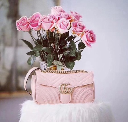 Gucci Now GG Marmont Matelasse Shoulder Bag 443496 Pink Gucci Now GG Marmont Matelasse Shoulder Bag 443496 Pink