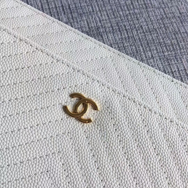 Chanel WOC Flap Shoulder Bag Offwhite Calfskin Leather A33814 Gold Chanel WOC Flap Shoulder Bag Offwhite Calfskin Leather A33814 Gold