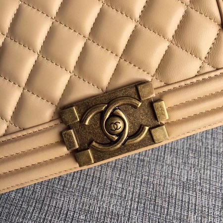 Boy Chanel Flap Shoulder Bag Sheepskin Leather A67085 Apricot Boy Chanel Flap Shoulder Bag Sheepskin Leather A67085 Apricot