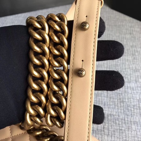 Boy Chanel Flap Shoulder Bag Sheepskin Leather A67085 Apricot Boy Chanel Flap Shoulder Bag Sheepskin Leather A67085 Apricot