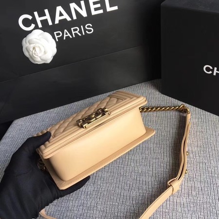 Boy Chanel Flap Shoulder Bag Sheepskin Leather A67085 Apricot Boy Chanel Flap Shoulder Bag Sheepskin Leather A67085 Apricot
