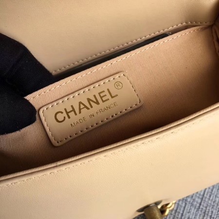 Boy Chanel Flap Shoulder Bag Sheepskin Leather A67085 Apricot Boy Chanel Flap Shoulder Bag Sheepskin Leather A67085 Apricot