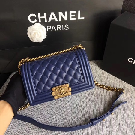 Boy Chanel Flap Shoulder Bag Sheepskin Leather A67085 Blue Boy Chanel Flap Shoulder Bag Sheepskin Leather A67085 Blue