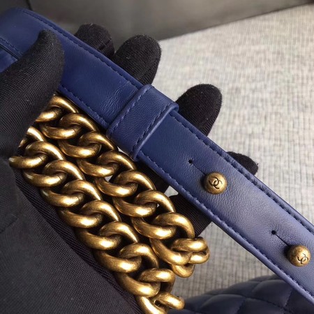 Boy Chanel Flap Shoulder Bag Sheepskin Leather A67085 Blue Boy Chanel Flap Shoulder Bag Sheepskin Leather A67085 Blue