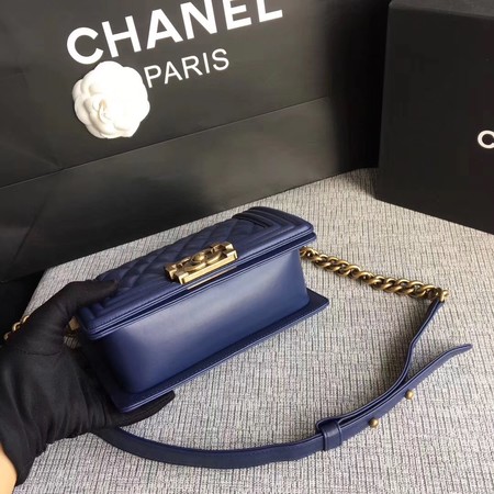 Boy Chanel Flap Shoulder Bag Sheepskin Leather A67085 Blue Boy Chanel Flap Shoulder Bag Sheepskin Leather A67085 Blue