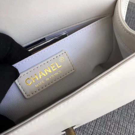 Boy Chanel Flap Shoulder Bag Sheepskin Leather A67085 White Boy Chanel Flap Shoulder Bag Sheepskin Leather A67085 White