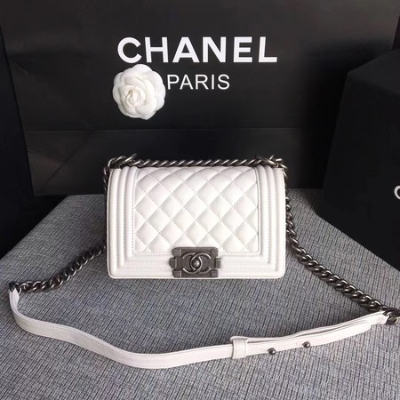 Boy Chanel Flap Shoulder Bag Sheepskin Leather A67085 White Boy Chanel Flap Shoulder Bag Sheepskin Leather A67085 White