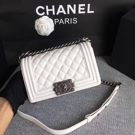 Boy Chanel Flap Shoulder Bag Sheepskin Leather A67085 White Boy Chanel Flap Shoulder Bag Sheepskin Leather A67085 White