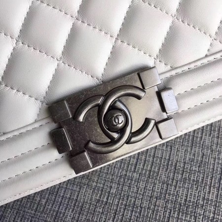 Boy Chanel Flap Shoulder Bag Sheepskin Leather A67085 White Boy Chanel Flap Shoulder Bag Sheepskin Leather A67085 White