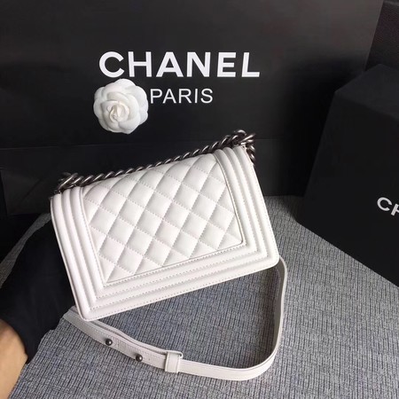 Boy Chanel Flap Shoulder Bag Sheepskin Leather A67085 White Boy Chanel Flap Shoulder Bag Sheepskin Leather A67085 White