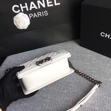 Boy Chanel Flap Shoulder Bag Sheepskin Leather A67085 White Boy Chanel Flap Shoulder Bag Sheepskin Leather A67085 White