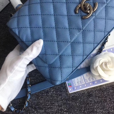 Chanel Classic Top Handle Bag Original Cannage Pattern A96901 Blue Chanel Classic Top Handle Bag Original Cannage Pattern A96901 Blue