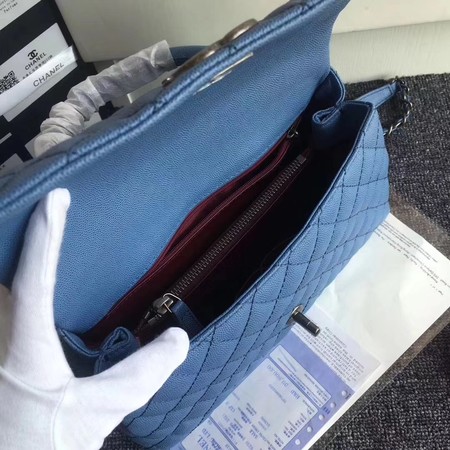 Chanel Classic Top Handle Bag Original Cannage Pattern A96901 Blue Chanel Classic Top Handle Bag Original Cannage Pattern A96901 Blue