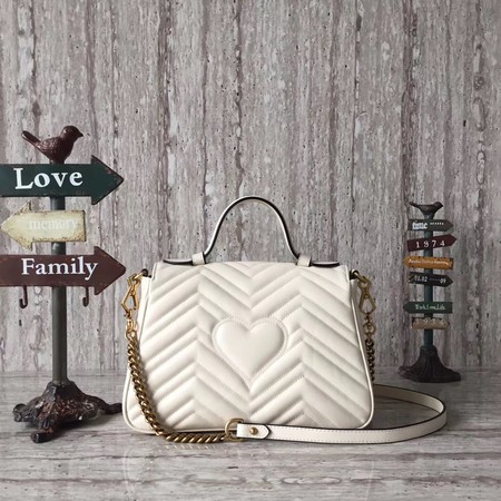 Gucci GG Marmont Small Top Handle Bag 498110 White Gucci GG Marmont Small Top Handle Bag 498110 White