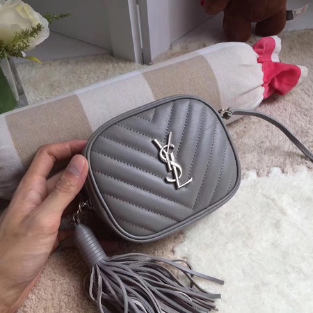 Yves Saint Laurent Monogram Leather Bag Y5804 Grey Yves Saint Laurent Monogram Leather Bag Y5804 Grey