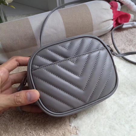 Yves Saint Laurent Monogram Leather Bag Y5804 Grey Yves Saint Laurent Monogram Leather Bag Y5804 Grey