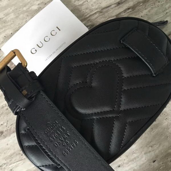 Gucci GG Marmont Leather Belt Bag 476434 Black Gucci GG Marmont Leather Belt Bag 476434 Black