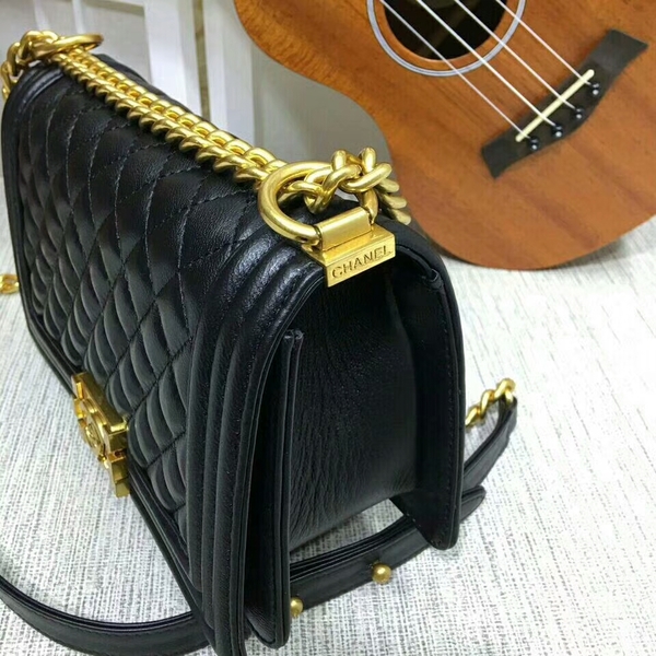 Boy Chanel Flap Shoulder Bag Sheepskin Leather 67086A Black Boy Chanel Flap Shoulder Bag Sheepskin Leather 67086A Black