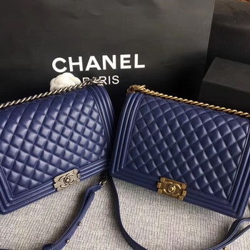 Boy Chanel Flap Bags Original Sheepskin Leather A67088 Blue Boy Chanel Flap Bags Original Sheepskin Leather A67088 Blue