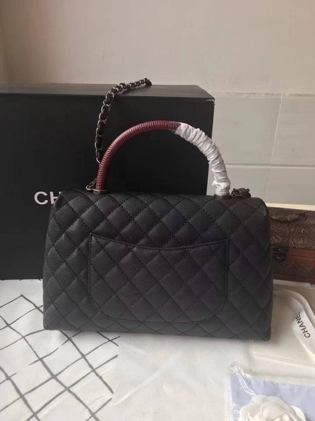 Chanel Classic Red Top Handle Bag Black Original Leather A92292 Silver Chanel Classic Red Top Handle Bag Black Original Leather A92292 Silver