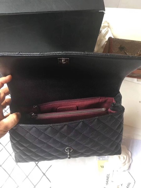 Chanel Classic Red Top Handle Bag Black Original Leather A92292 Silver Chanel Classic Red Top Handle Bag Black Original Leather A92292 Silver